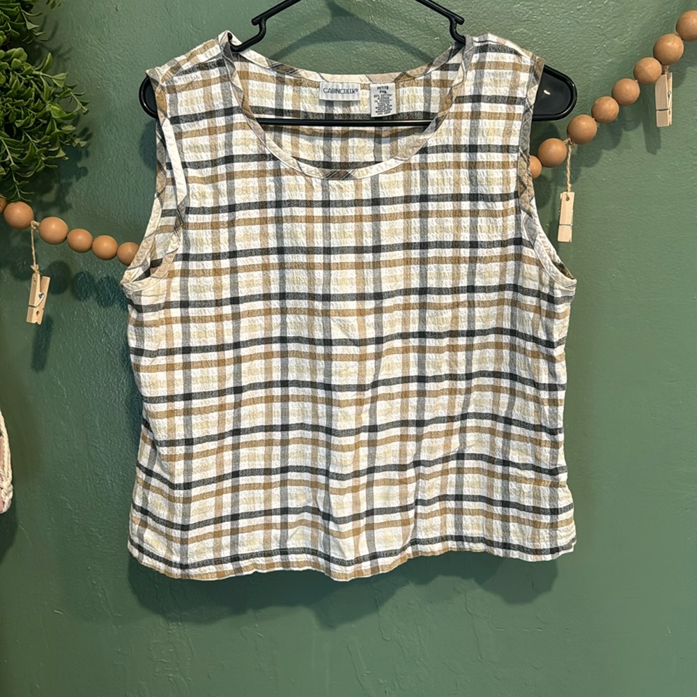 Vintage Cabincreek plaid tank fits medium